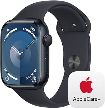 Apple Watch Series 9 GPS 45mm Midnight Aluminum Case with Midnight Sport Band - M/L with AppleCare+ (2 Years)