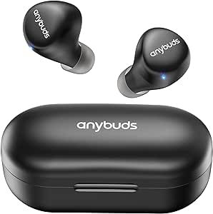 Anybuds True Wireless Earbuds Bluetooth 5.3 Waterproof Ear Buds CD-Quality Sound 30H Playback Built-in Mic Long Distance Connection in-Ear Wireless Earphones for Sports with Shocking Bass Effect