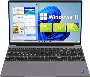 Maxsignage 15.6'' Laptop, Windows 11 Laptop Computer, 12GB DDR4 RAM 512GB SSD, Intel Celeron Quad Core Jasper Lake N5095, FHD IPS 1920x1080 Screen, Ultra Slim Lightweight, Numeric Keypad, Webcam