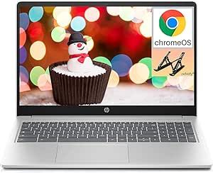 HP Chromebook Laptop Student Business 2023 Newest, 15.6" HD Display, Intel Processor N200, 8GB RAM, 320GB Storage(64GB eMMC+256GB MSD), UHD Graphics, Wi-Fi 6, Fast Charge, Long Battery, Chrome OS