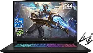 MSI Katana 17 Gaming Laptop 2023 Newest, 17.3" 144Hz Display, Intel Core i7-13620H(10-core), NVIDIA GeForce RTX 4070, 32GB DDR5 RAM, 1TB SSD, Wi-Fi 6, Backlit Keyboard, Windows 11 H, with Laptop Stand