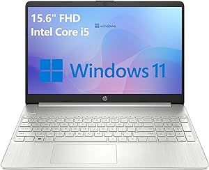 HP 15 Laptop Computer, 15.6" FHD Display, Intel Core i5-1135G7 CPU (Beat i7-1065G7), 16GB DDR4 RAM, 1TB PCIe SSD, Intel Iris X? Graphics, WiFi 5, Bluetooth 5.0, Silver, Windows 11 S, Tichange