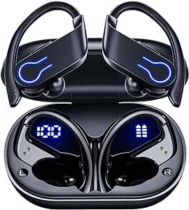 Wireless Bluetooth Earbuds 120H Playtime Bluetooth 5.3 Ear Buds for Sports, Hi-fi Stereo Earphones with LED Display Charging Case, Headphones for Running/Workout Audifonos Bluetooth inalambricos