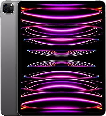 Apple iPad Pro 12.9-inch (6th Generation): with M2 chip, Liquid Retina XDR Display, 256GB, Wi-Fi 6E, 12MP front/12MP and 10MP Back Cameras, Face ID, All-Day Battery Life – Space Gray